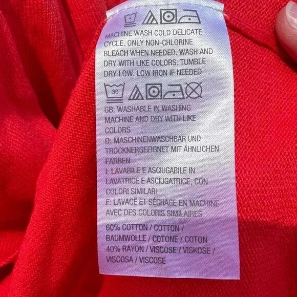 ISAAC MIZRAHI LIVE Cardigan dark pink Button down scalloped edge NWOT size 2X - Picture 4 of 5